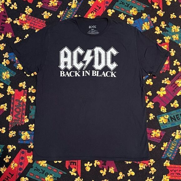 AC/DC Back In Black Classic Logo Black Tee Shirt / Size 2XL - Picture 1 of 4